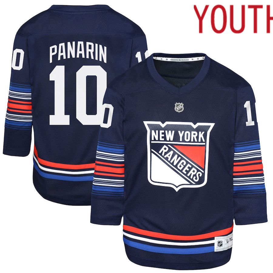 Youth New York Rangers #10 Artemi Panarin Navy Alternate Replica Player NHL Jersey->youth nhl jersey->Youth Jersey